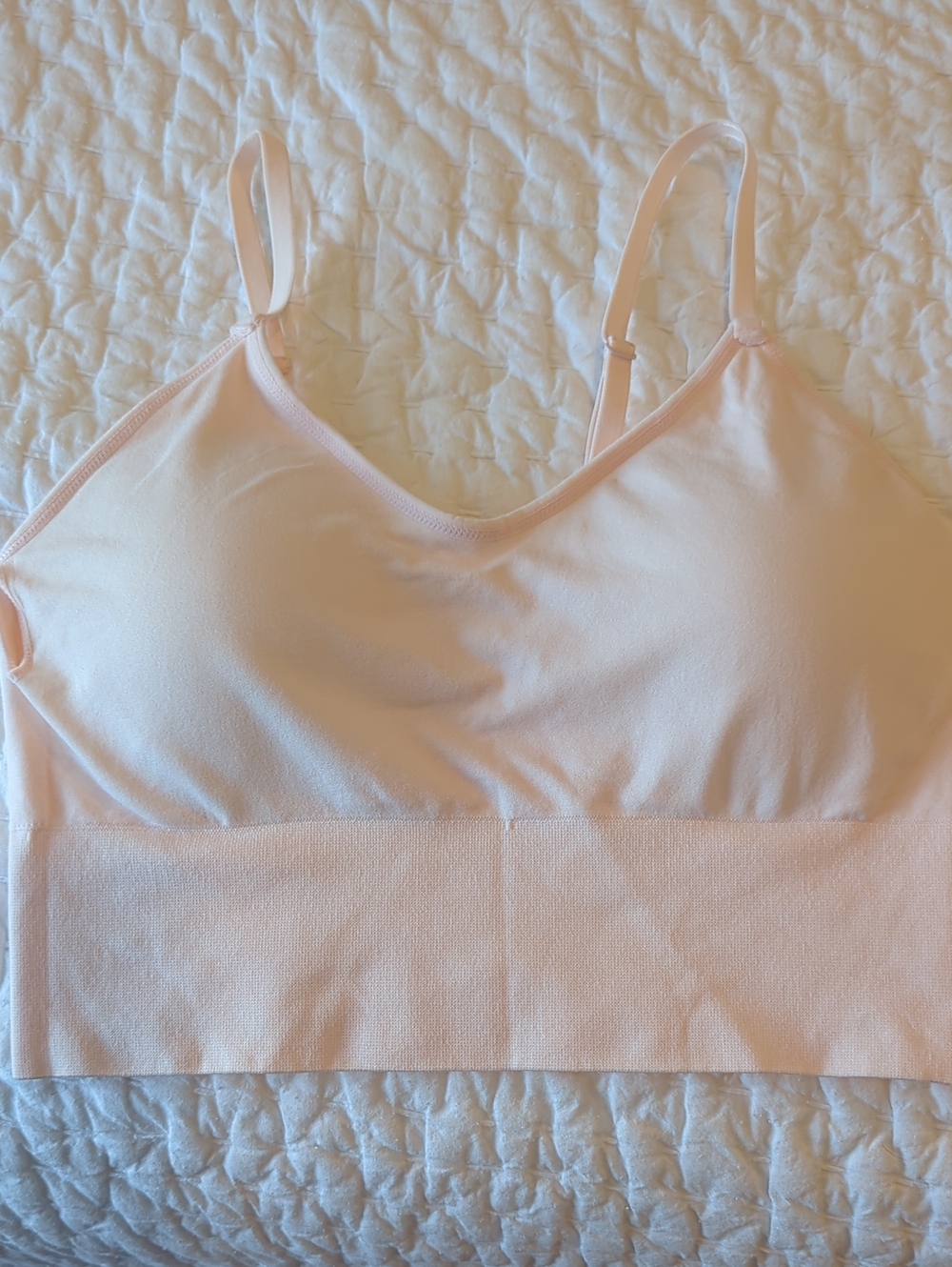 Laura Ashley Pale Pink Seamless Bralette with Adjustable Straps